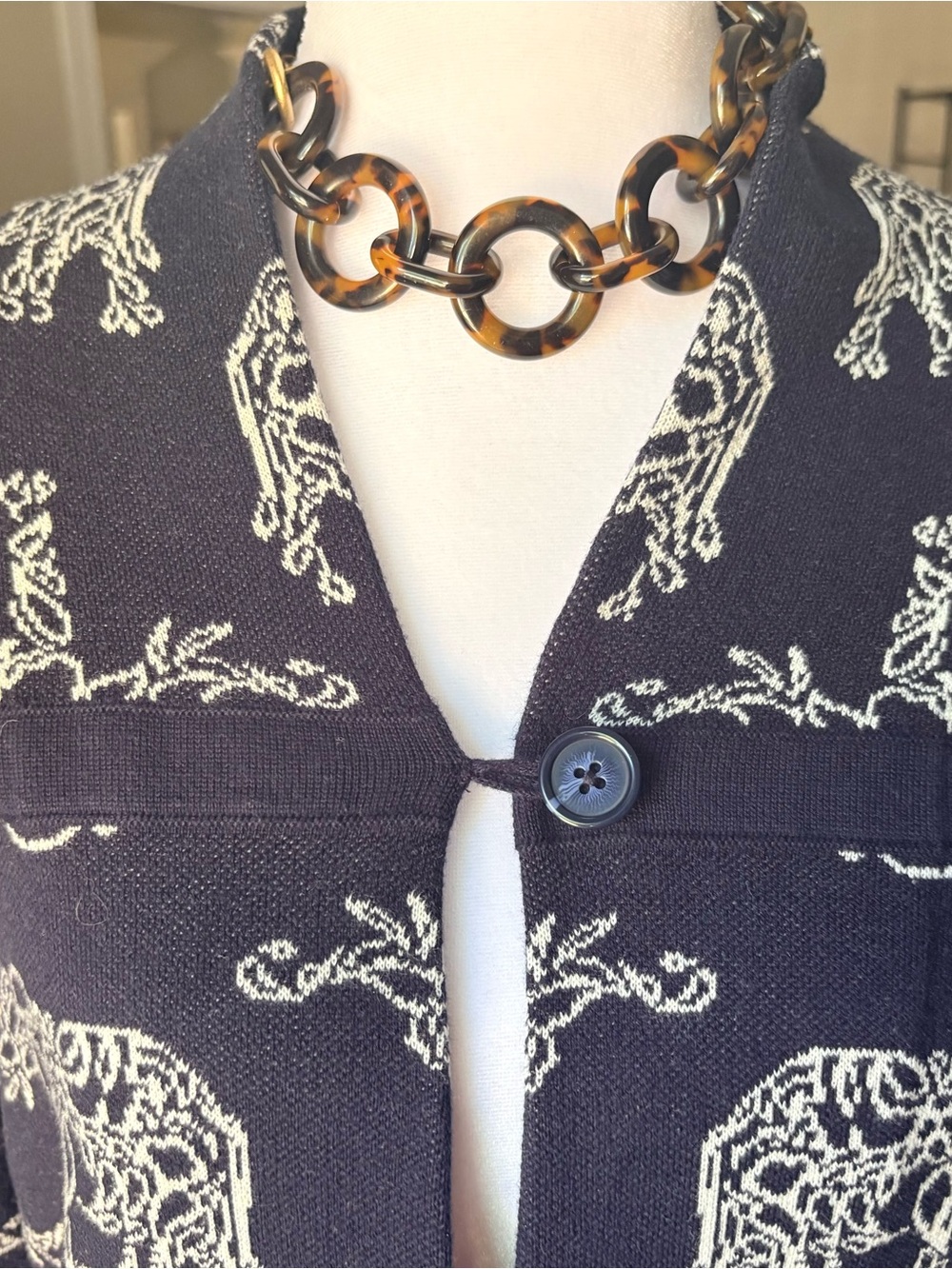 Crown & Ivy Elephant Cardigan XS